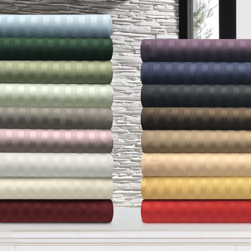 Quality Egyptian Quality Cotton 300 Thread Count Stripe Sheet Set, Lavender, California King