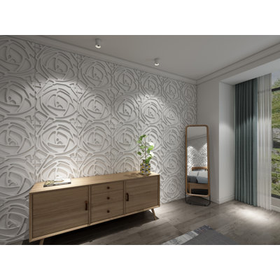 Falkirk Ross 19.7" X 19.7" Brick 3D Wall Panel In White