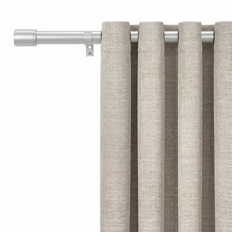 Natural 79cm to 240cm 2.5cm Single Curtain Pole