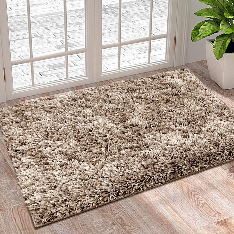 Silver Solid Colour Shag Indoor / Outdoor Area Rug, Rectangle 200 x 290cm