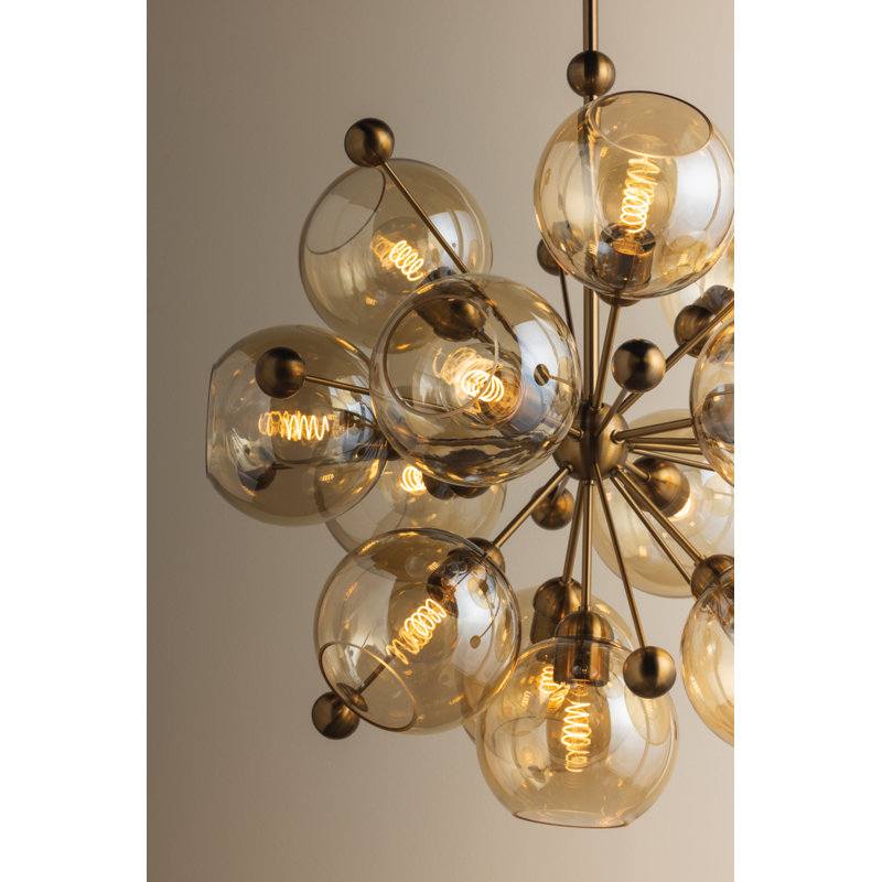 Troy Lighting Ellory 13 Light Chandelier in Patina Brass, 31" H x 32" W x 32" D