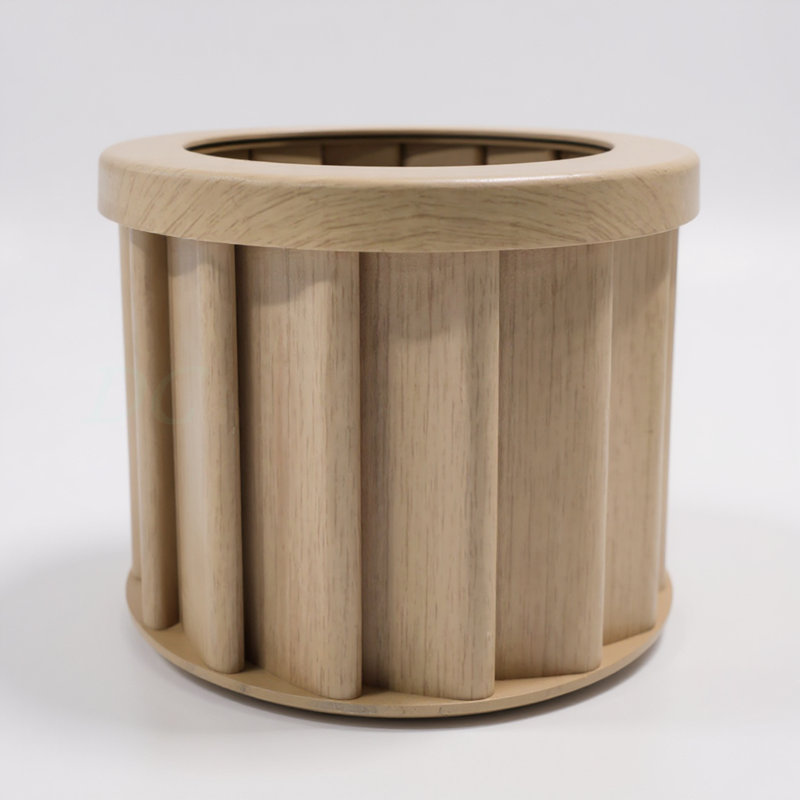 Round Strata Planter SM, Beige Brown, 5.16" H x 6.27" W x 6.27" D