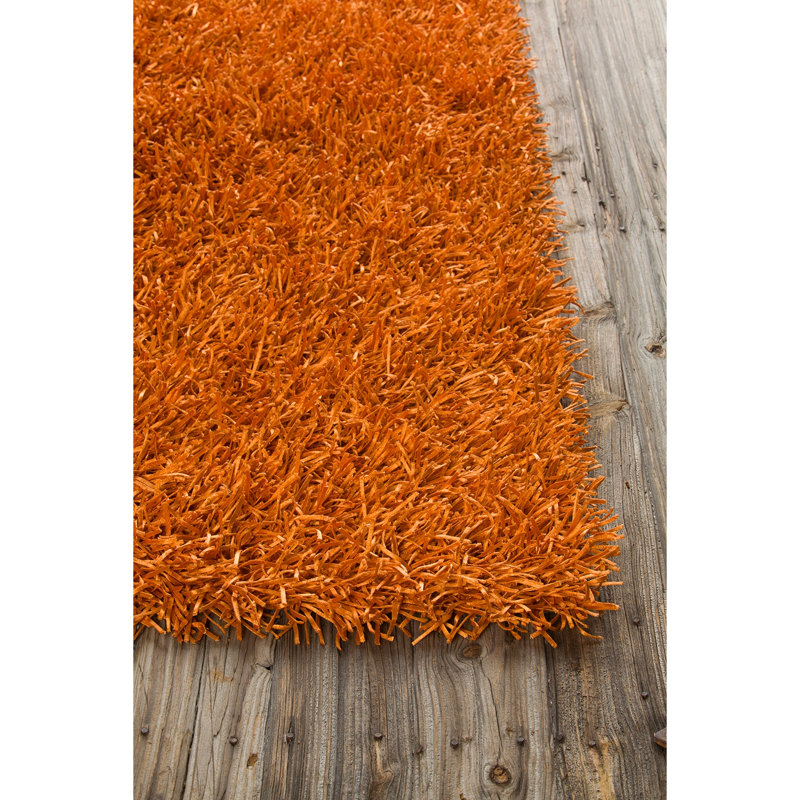 Hand Loomed Area Rug in Orange, Rectangle 5' x 7'6"