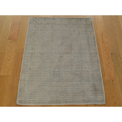 Tapis unique en soie noué à la main de ton oriental Woodmansee