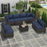 8-Person All-Weather Wicker Modular Patio Conversation Set with Thick Supportive Cushions