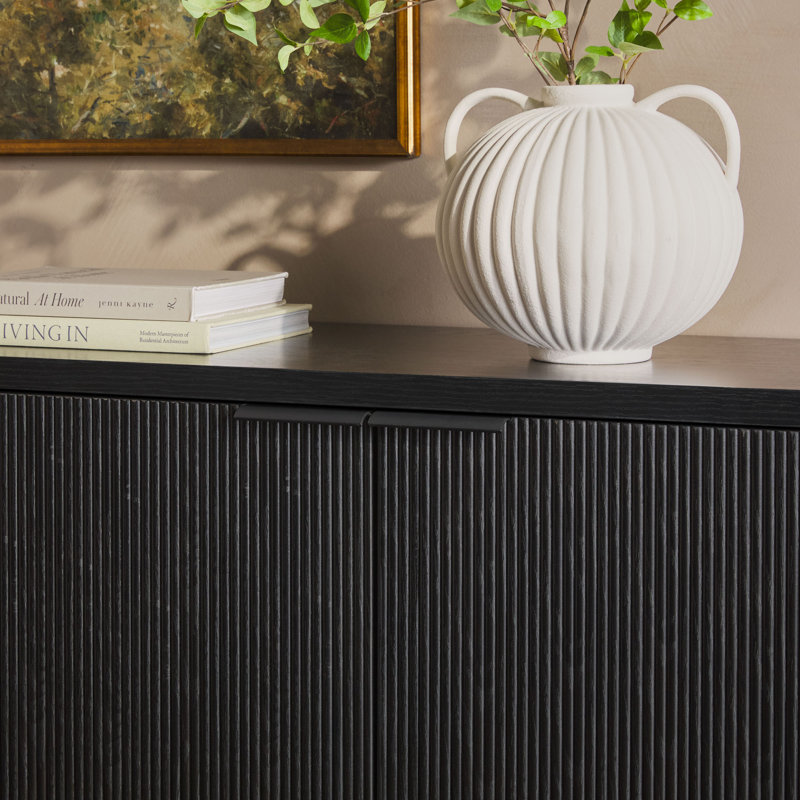 Ludlow Reeded 4-Door Black Sideboard
