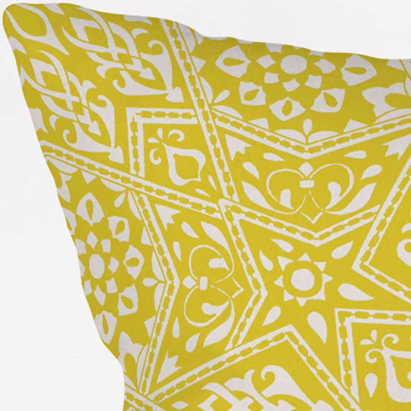 Coussin extérieur amirah, 16 po x 16 po, Jaune