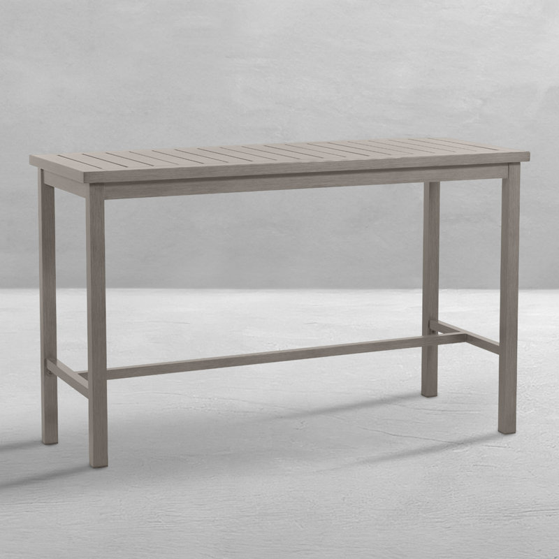 Club Aluminum Outdoor Bar Table, Oyster