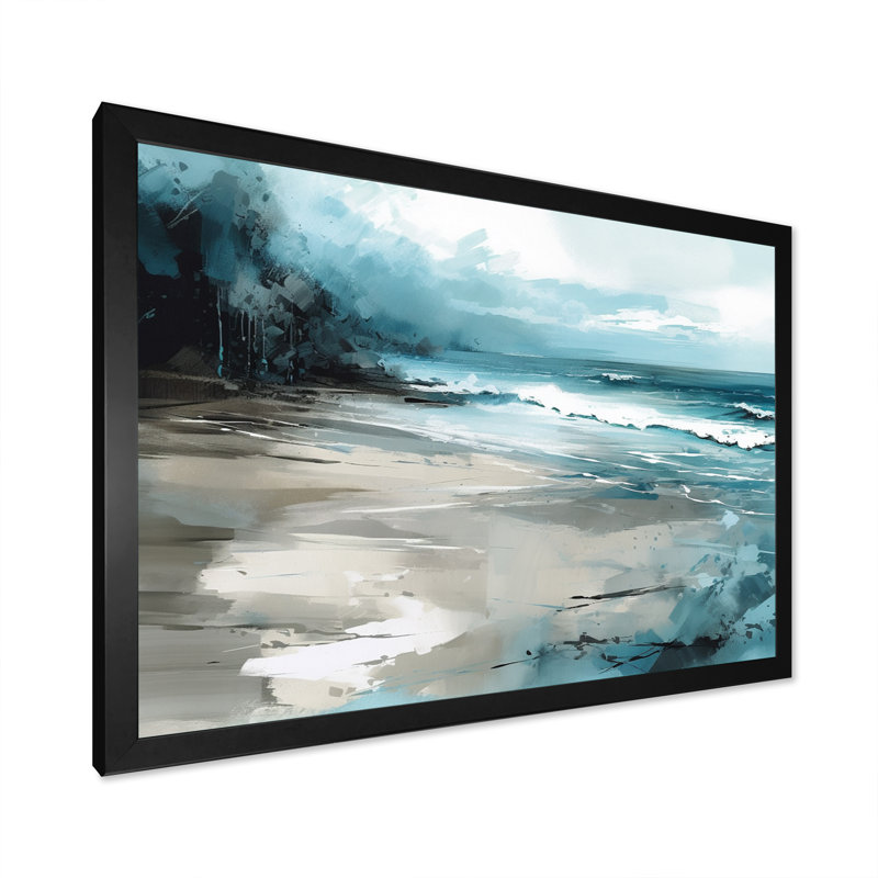 Coastal Waves IV - Imprimé, Cadre noir, H 12 po x l 20 po x P 1 po