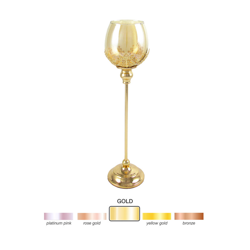 Porte-bougie en verre, H 19,5 po x l 5 po x P 5 po