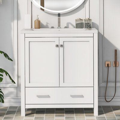 30" Bathroom Vanity with Single Sink, Combo Cabinet Undermount Sink with 2 Doors and Drawer