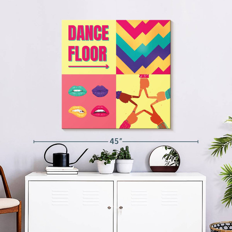 Tergel - rétro piste de danse typographique, H 10 po x l 10 po