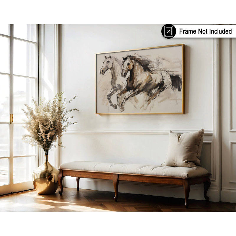 Croquis de chevaux qui courent, Unframed, Poster, 12"H x 16"W