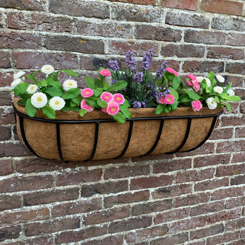 Alan-John Metal Wall Planter, 20cm H x 75cm W x 20cm D