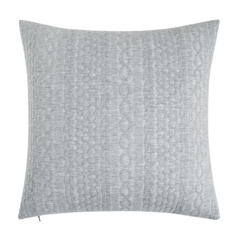 Jeté carré en acrylique Knit Collection with Geometric pattern, 18 po x 18 po, Gris clair