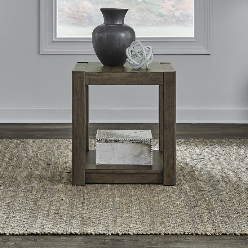 Table de bout carrée Arnaline avec tablette de plancher