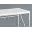 Bureaux, bureau d'ordinateur moderne de 47 pouces avec plateau en stratifié blanc brillant épais, base en X en métal chromé | Blanc | Panneau de fibres à densité moyenne