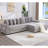 110.75" Modular L Shaped Sofa, Corduroy Fabric Sectional Couch,With A Movable Footstool, Cup Holders,Bring 8 Throw Pillows,Side Pocket,Unfold Into A Bed-1298719806