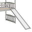 Lit mezzanine simple, structure en bois avec glissade, escalier, échelle et lit maison avec tiroirs de rangement-110310826