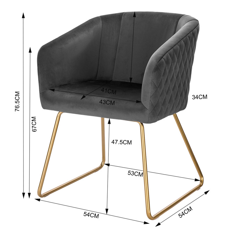 Linville Velvet Dining Chair, Grey