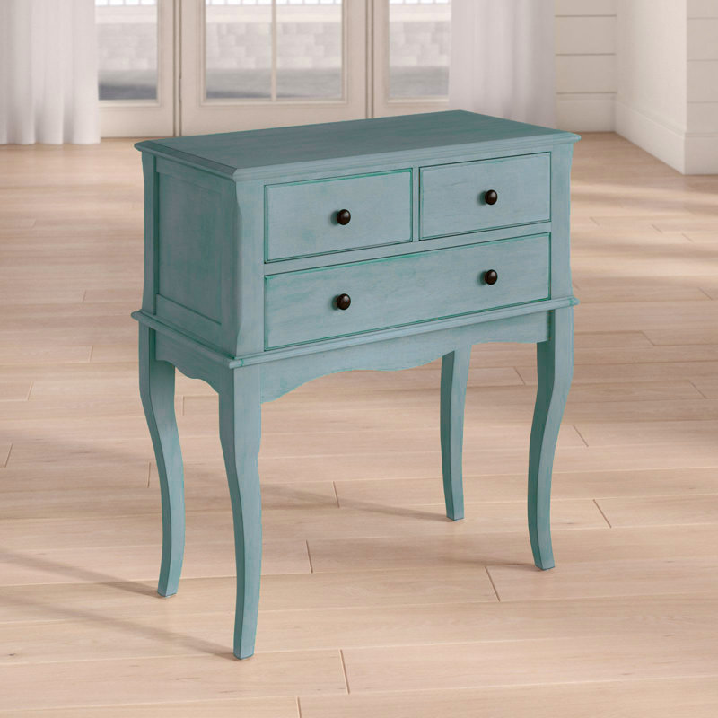 Diors 73.66cm W Bedside Table, Antique Teal