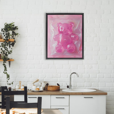 Cadre flottant Pink Gummy Candy Bear, design par The Prints Vibe