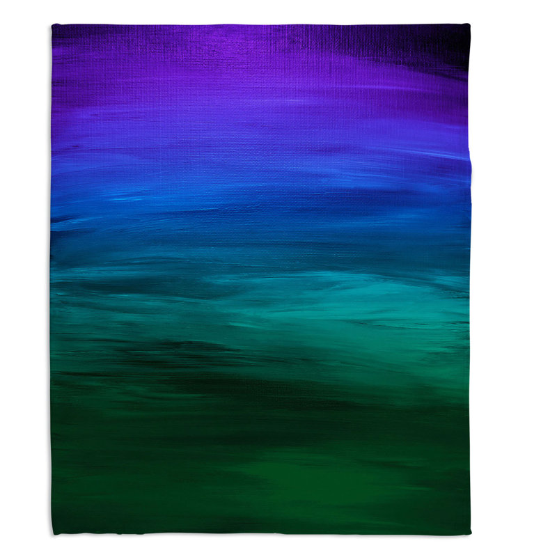 Couverture sherpa 2 doux coucher de soleil côtier, l 51 po x L 60 po