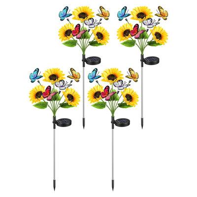 Éclairage solaire à piquet de jardin avec lumières DEL blanc chaud et 2 modes d'éclairage résistants aux intempéries pour la cour, le patio et l'allée