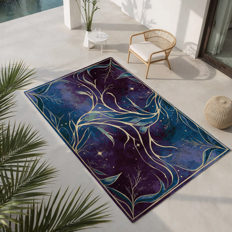 Tapis intérieur et extérieur Ethereal Branches, Rectangulaire 2 pi x 3 pi