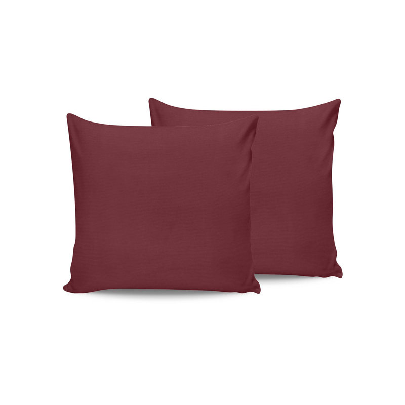 Luxurious Maroon Pillowcase Set (2 Pieces), 100% Cotton Ranforce, 31.5 x 31.5 inches | 155 Thread Count, Envelope Closure | Soft, Durable, Machine Washable for Comfortable Sleep & Elegant Bedroom Décor