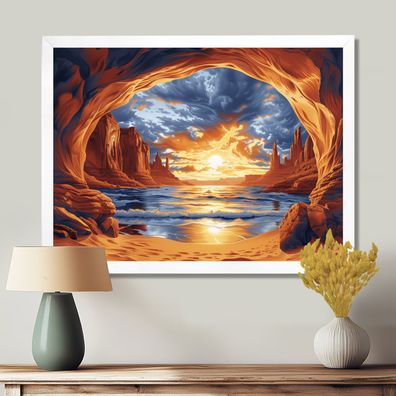 Markaysia - Canyon Wall Art Living Room, Toile avec cadre flottant brun, H 12 po x l 20 po x P 1 po