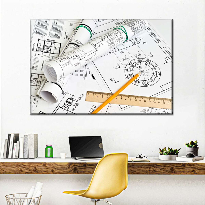 Ingénieurs, reproduction sur toile, H 24 po x l 36 po x P 1,25 po