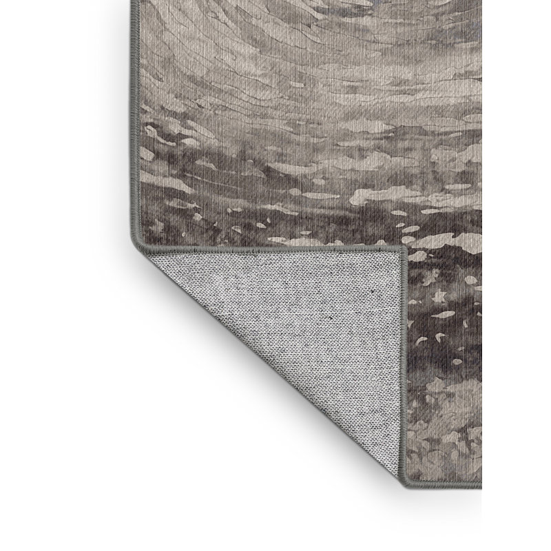 Machine Washable Gray Area Rug, Square 7'