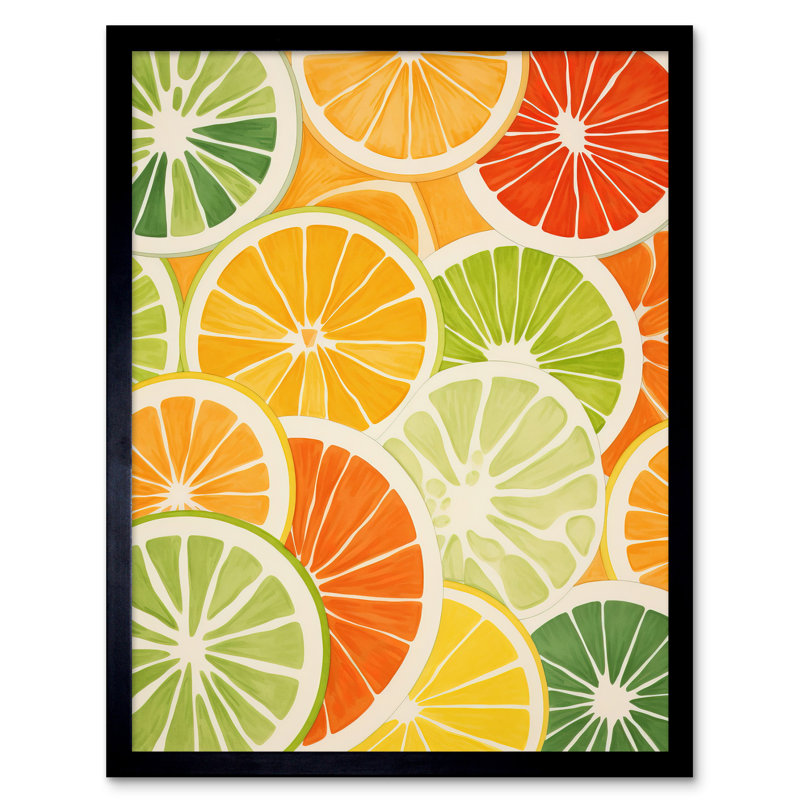 Slices Of Limes Oranges And Grapefruit - Single Picture Frame Print