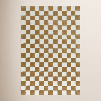 Jenna Hand-Tufted Copper Checkered Rug