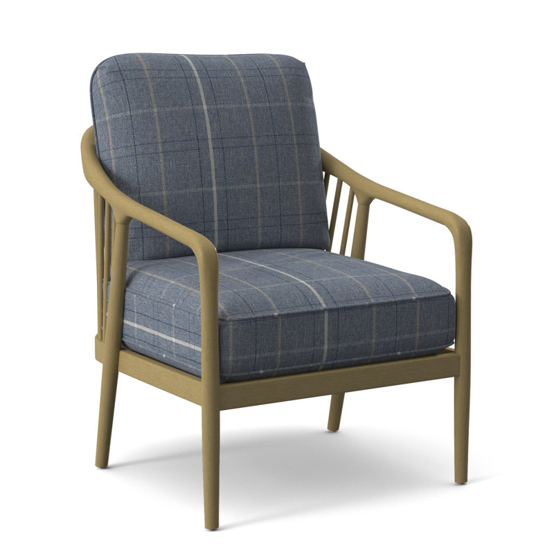 Guinevere Armchair, Lapis Plaid; 0126-63, Sea Glass