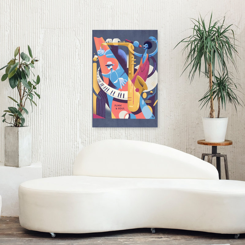 Vibrant Funk Soul Abstract Modern Architecture Wall Art Print, 91.44cm H x 60.96cm W