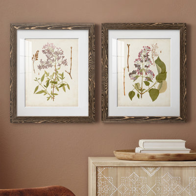 " Vintage Flowering Trees I " 2 - Pieces Painting Print