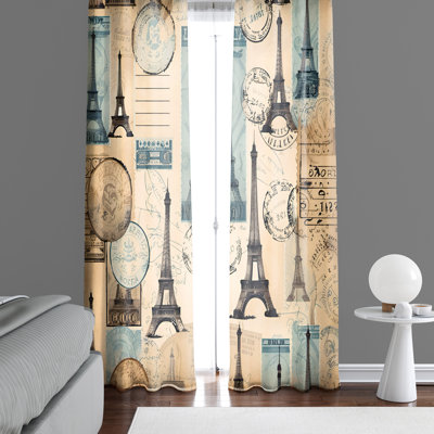 Paire de rideaux semi-transparents en polyester Chaunte