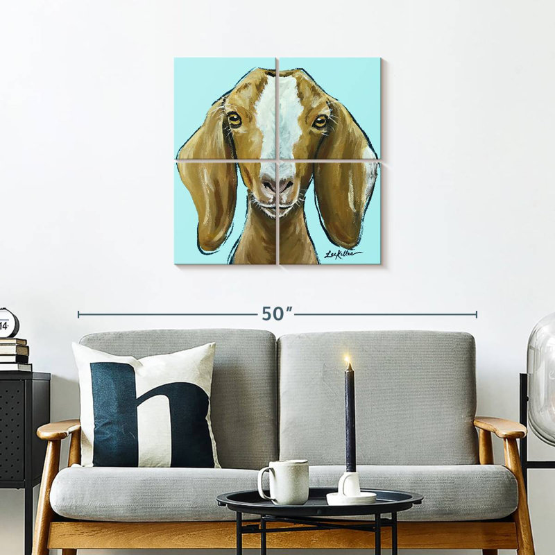 Brampt Goat Square Blue, 26" H x 26" W