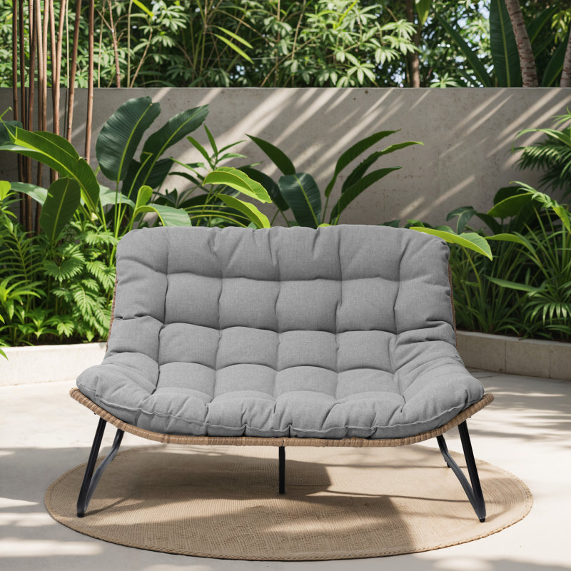 Causeuse de patio de 53,15 po de largeur Lelsie, Gris