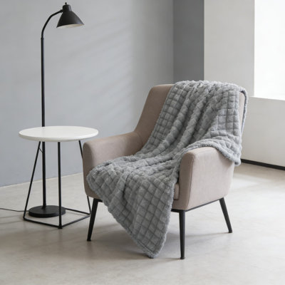 Jeté luxueux en molleton à carreaux 3D, couverture moelleuse douce et chaude pour canapé, lit et décoration intérieure