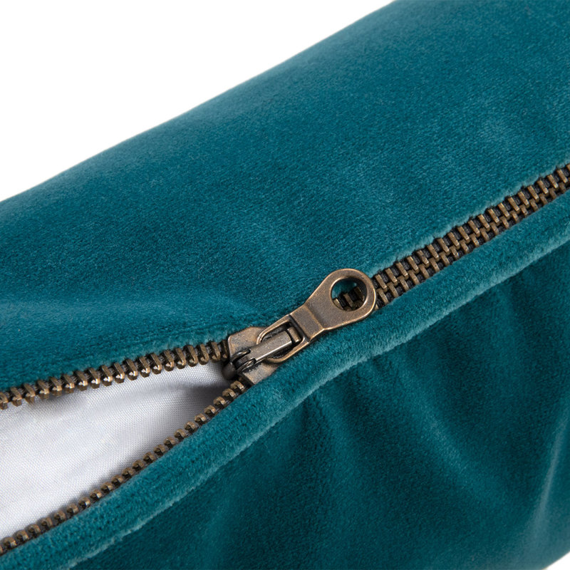 DIVAN Velvet Pillow Cover & Insert, Rectangle 13"H x 22"W, Teal