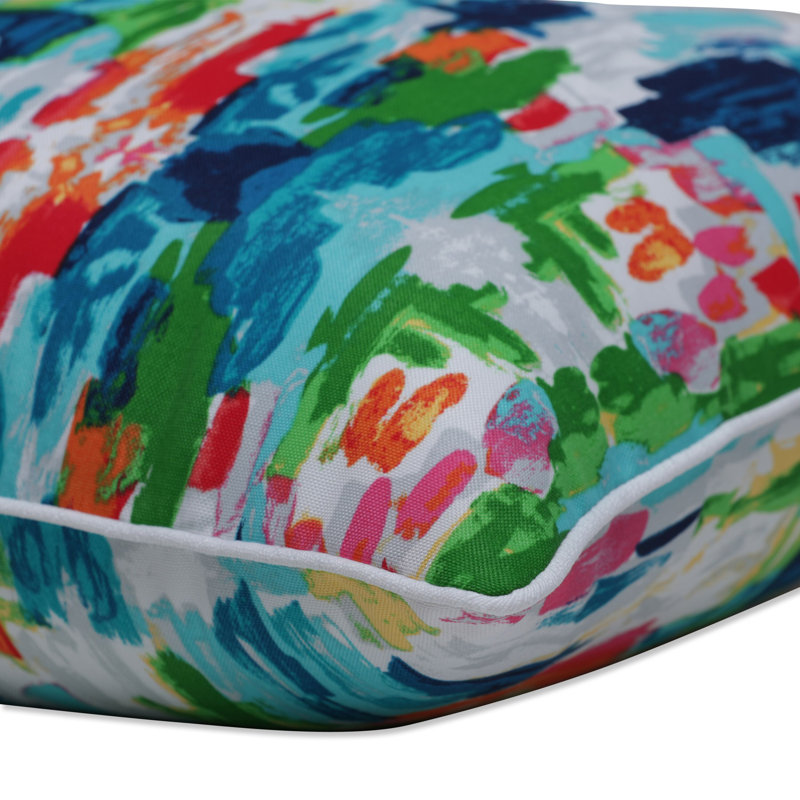 Abstract Multicolor Watercolor Indoor/Outdoor Throw Pillows, Set of 2