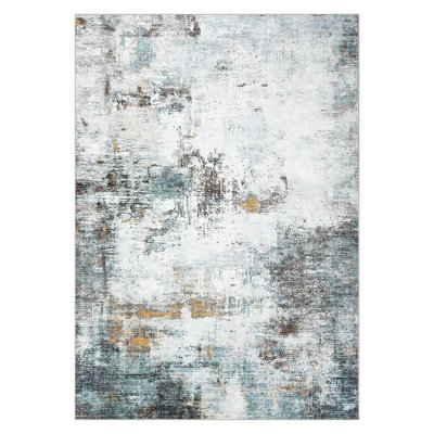 Abstract Machine Washable Rug Non-Slip Area Rug Modern Design Rug Durable Floor Carpet Easy-Cleaning Rug