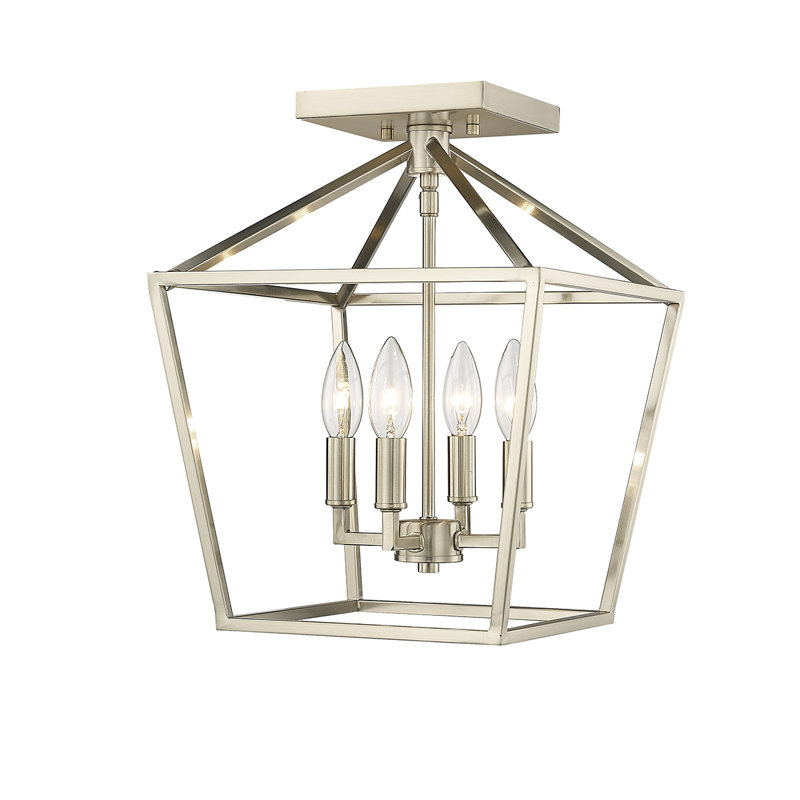 Plafonnier semi-encastré 4 lumières doré moderne, Modern Gold