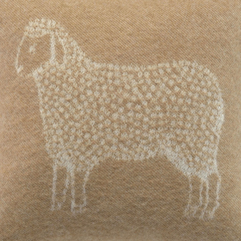 Sheep Wool Cushion Cover, Brown