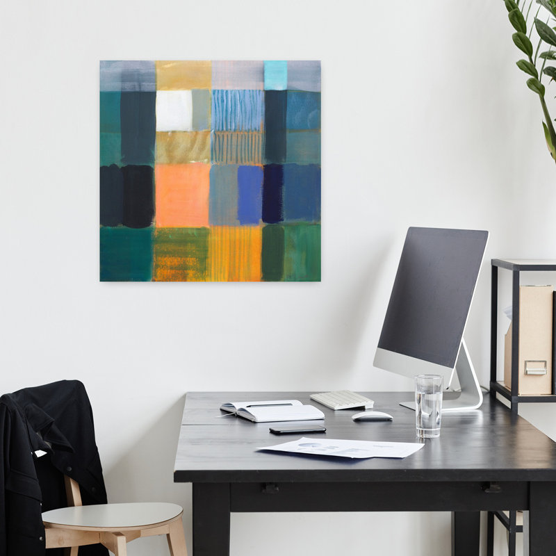 Jamaïque, art contemporain abstrait, H 18 po x l 18 po
