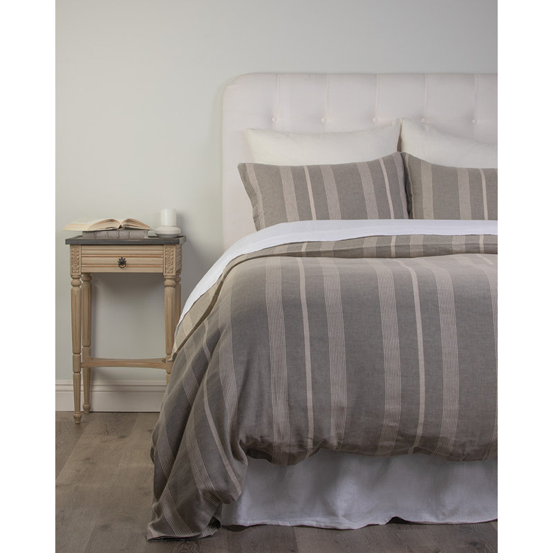 Clemens Linen Duvet Cover Set, King Duvet Cover + 2 Shams