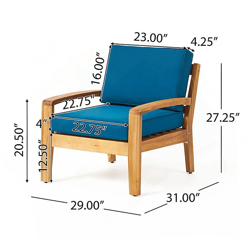 [Chaise simple] CHAISE CLUB GRENada, Brun, Sarcelle